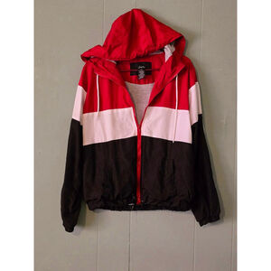 Womens Justify Jacket, M, Redish orange, white‎ & Black